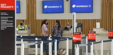 Mostradores de Aeroméxico en AIFA Foto: Cuartoscuro
