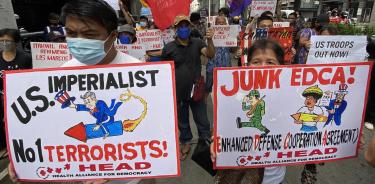 Protesta en Manila contra la presencia del secretario de Estado de EU/