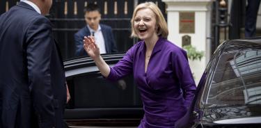 Liz Truss llega a la sede del Partido Conservador en Londres, tras anunciarse su victoria