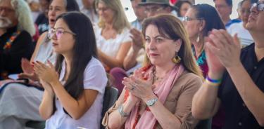 Margarita Saravia en evento de mujeres en Morelos