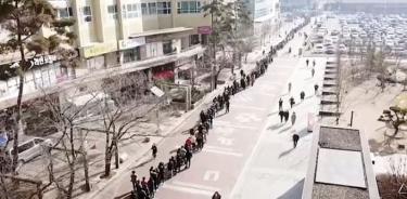 Colas kilométricas en Corea del Sur para conseguir un cubrebocas