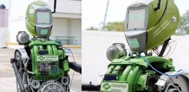Alumnos del Conalep crean robot que facilita protocolos sanitarios para regresos a clases