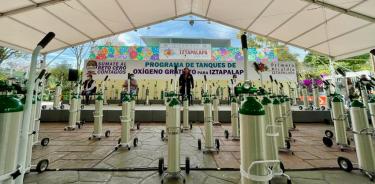 En Iztapalapa ofrecen préstamo de tanques de oxígeno gratuito