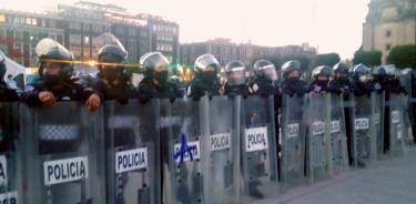 23 policías lesionadas tras manifestación del 25N