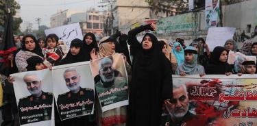 Iraníes protestan por el asesinato de Soleimani