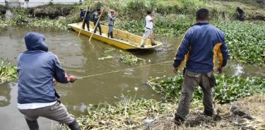 Intensifican trabajos de limpieza en Canal de Chalco