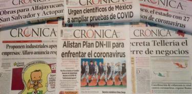 En atención a la emergencia sanitaria, los diarios de Grupo Crónica dejarán de circular en sus versiones impresas