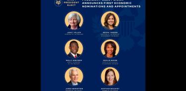 Janet Yellen liderará equipo dominado por mujeres para reactivar la primera economía del mundo