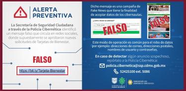 Alerta Policía de robo de datos personales con falsos apoyos por COVID-19 a beneficiarios de programas de Bienestar