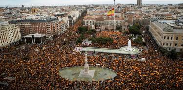 La derecha española se manifiesta en Madrid contra el “traidor” Sánchez