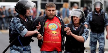 Marcha en Moscú contra  el terrorismo policial ruso