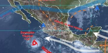 Depresión tropical 1-E se ubica al suroeste de las costas de Colima