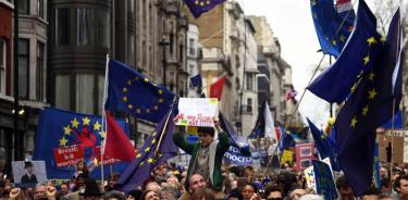 Marchan en defensa de un segundo referéndum sobre el Brexit en Londres