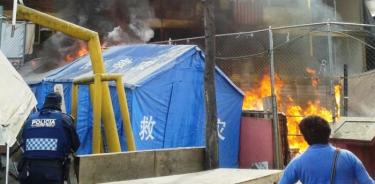 Se registra incendio en campamento de Multifamiliar Tlalpan
