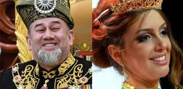 Abdica el rey de Malasia tras casarse con Miss Moscú
