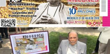 La Lotería Nacional emite billete festejando 103 años de Nacho Trelles