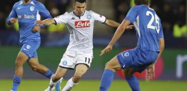 Nápoles y “Chucky” Lozano empatan sin goles ante el Genk