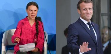 A Macron le disgutó el discurso de Greta Thunberg y critica su 