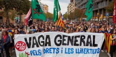 Huelga general paraliza Cataluña en medio de protesta independentista
