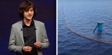 Este joven inventó un sistema que limpia y evita que los plásticos lleguen al océano