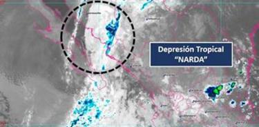 Se degrada Narda a depresión tropical