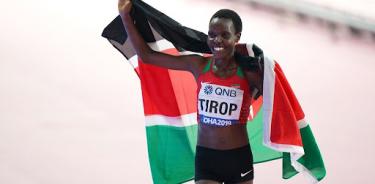 FOTO:  Tirop ganó medallas de bronce en 10.000 metros en los mundiales de 2017 y de 2019