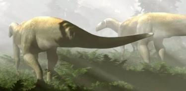 Impresión artística de la posible aparición de dinosaurios vegetarianos presentes en el área de la actual Australia hace 220 millones de años.
