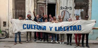 Miembros del Movimiento San Isidro en una protesta inédita en la calle del mismo nombre en La Habana (Facebook)
