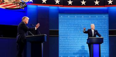 Donald Trump y Joe Biden, durante uno de los debates presidenciales de 2020.