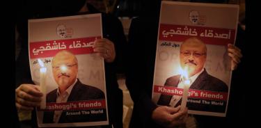 Vigilia por Jamal Khashoggi celebrada el 25 de octubre de 2018 ante el consulado saudí en Estambul, donde fue asesinado.