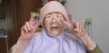 Kane Tanaka, en una imagen reciente publicada este 2 de enero de 2022 por su bisnieta Junko con motivo de su 119 cumpleaños.