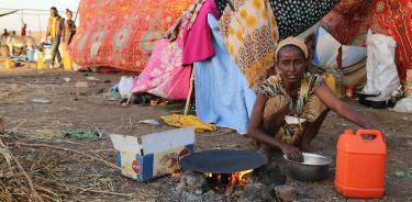 Imagen facilitada por el Programa de Alimentos de la ONU, tomada en un campamento de refugiados etiopes en Sudán.