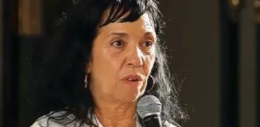 La periodista Nuria Fernández en la conferencia mañanera