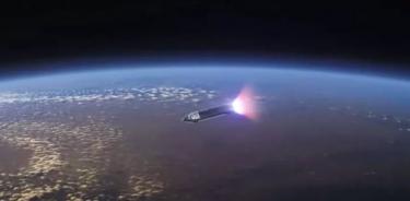 Ilustración de una Starship orbitando la Tierra.