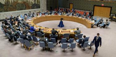 Vista del pleno del Consejo de Seguridad durante una sesión extraordinaria sobre Ucrania, este viernes 11 de marzo de 2022 en la sede de la ONU en Nueva York.
