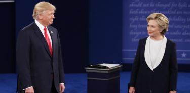Donald Trump y Hillary Clinton, durante uno de sus debates presidenciales antes de las elecciones de 2016.