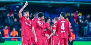 Los jugadores del Liverpool celebran la victoria ante el Villarreal