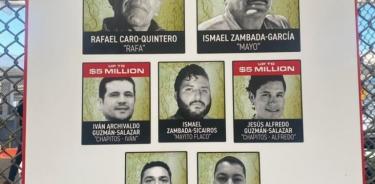 Póster de la DEA con los siete narcos mexicanos a los que ha puesto precio a su captura