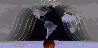 La mitad este de los Estados Unidos y toda Sudamérica tendrán la oportunidad de ver todas las etapas del eclipse lunar que comenzará sobre Norteamérica a las 02.28 UTC del 16 de mayo.

POLITICA INVESTIGACIÓN Y TECNOLOGÍA
NASA GODDARD