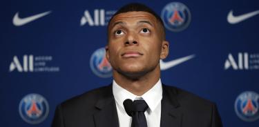 Kylian Mbappé durante la conferencia de prensa