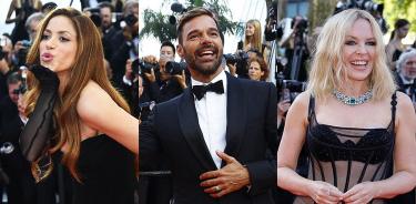 Shakira, Ricky Martin y Kylie Minogue en la alfombra roja de la gala 75 del Festival de Cannes. Foto: