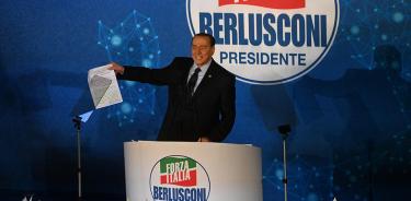 Silvio Berlusconi, en una convención de su partido en Nápoles, el 21 de mayo de 2022.
