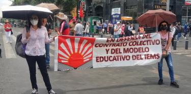 Foto: SUTIEMS en manifestación en el Palacio de Bellas Artes
