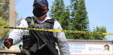 Fotografía de archivo de un oficial de policía en Guanajuato