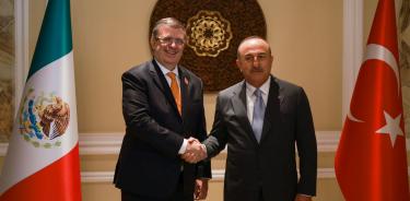el titular de la Secretaría de Relaciones Exteriores (SRE), Marcelo Ebrard, se reunió con su homólogo de Turquía, Mevlüt Cavusoglu