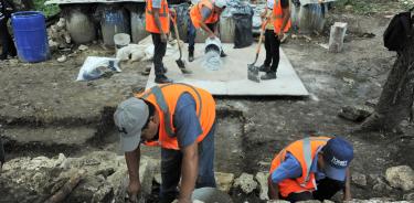 El taller de lítica descubierto en Palenque.