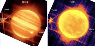 Imágenes de Júpiter tomadas por el telescopio Webb en su puesta en marcha.