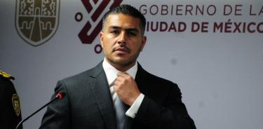 Omar García Harfuch, titular de la SSC, durante una conferencia de prensa