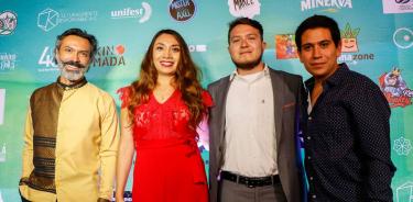 Los directores del Festival Internacional de Cine Cannábico, Swald Huerta, Tania Magdaleno e Iván Librado ,y el programador César Amigó. Foto: