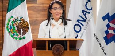Elena Álvarez-Buylla en una reciente firma de convenio en las instalaciones de Conacyt.